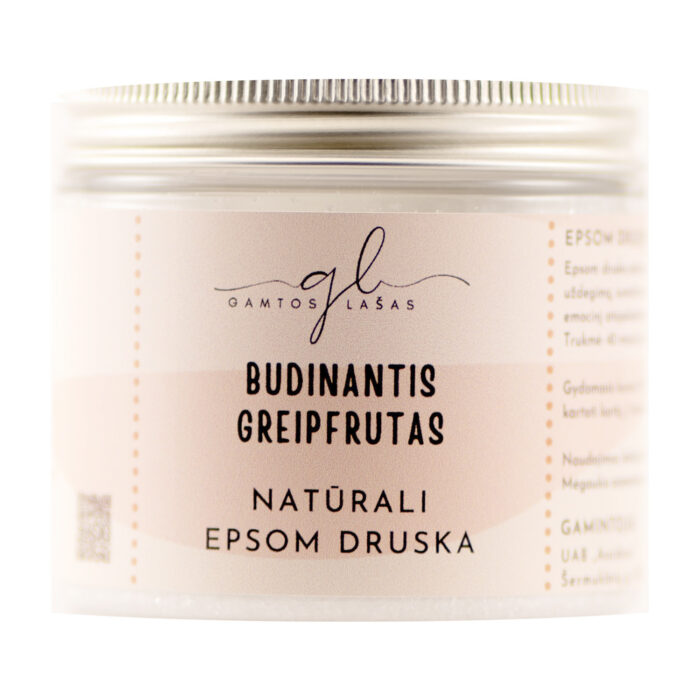 Natūrali magnio (EPSOM) vonios druska „Budinantis greipfrutas“