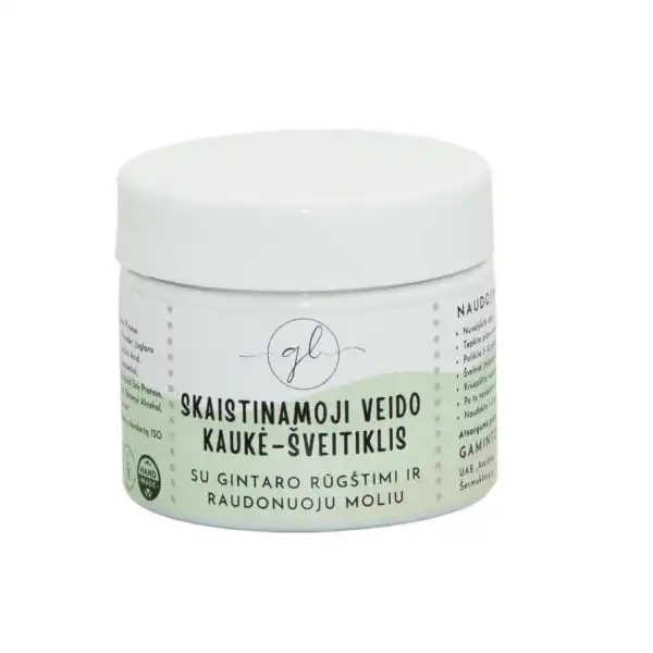 Skaistinamoji veido kaukė - šveitiklis su šilko peptidais ir raudonuoju moliu 2 in 1