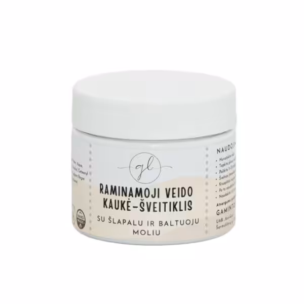 Raminamoji veido kaukė-šveitiklis su šlapalu ir baltuoju moliu (50 ml)