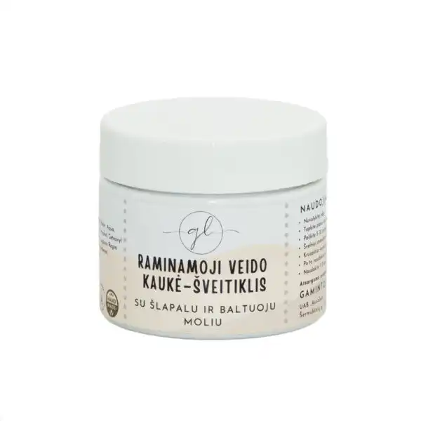 Raminamoji veido kaukė-šveitiklis su šlapalu ir baltuoju moliu (50 ml)
