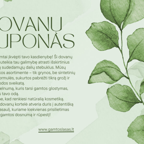 Natūralios kosmetikos dovanų kuponas