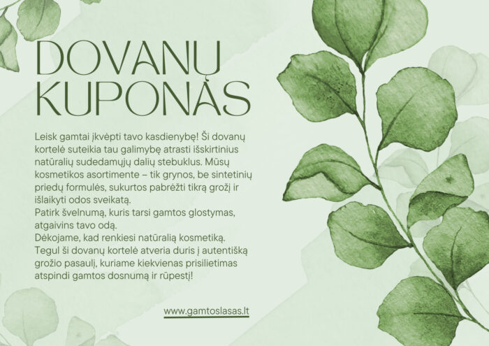 Natūralios kosmetikos dovanų kuponas
