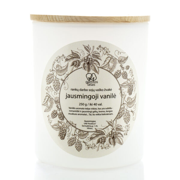 Aromaterapinė sojų vaško žvakė „Jausmingoji vanilė“